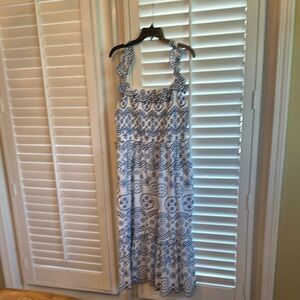 Crown & Ivy Gray and White Halter Sundress